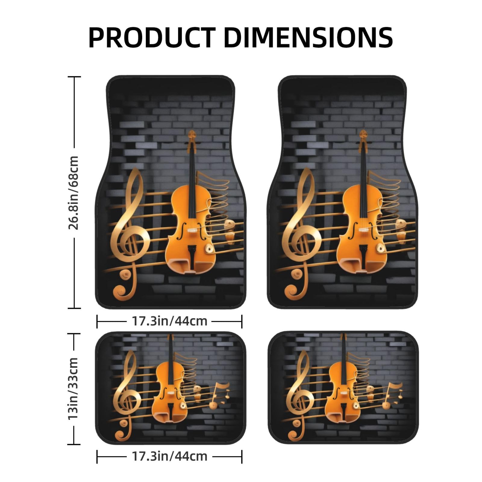 Note Gitarre Auto Fußmatten Set von 4 Stück Universal Automotive Front Rear Floor Fußmatten - Wasserdicht Anti-Rutsch-Neopren Leicht zu Reinigen für PKW LKW SUV Note Gitarre Auto Fußmatten Set von 4 Stück Universal Automotive Front Rear Floor Fußmatten - Wasserdicht Anti-Rutsch-Neopren Leicht zu Reinigen für PKW LKW SUV von KHDKLXOHZ