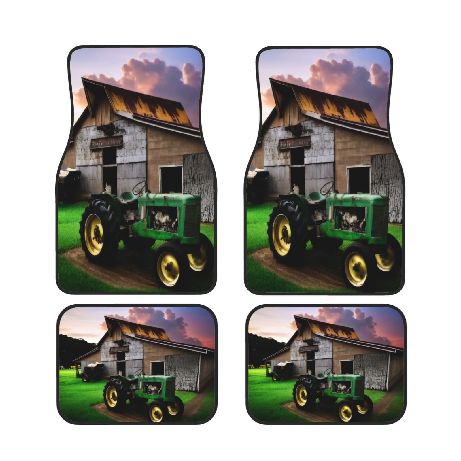Old Traktor Foto Bauernhof Auto Fußmatten Set von 4 Stück, Universal Automotive Front Rear Floor Fußmatten - Wasserdicht Anti-Rutsch-Neopren Leicht zu Reinigen für PKW LKW SUV Old Traktor Foto Bauernhof Auto Fußmatten Set von 4 Stück, Universal Automotive Front Rear Floor Fußmatten - Wasserdicht Anti-Rutsch-Neopren Leicht zu Reinigen für PKW LKW SUV von KHDKLXOHZ