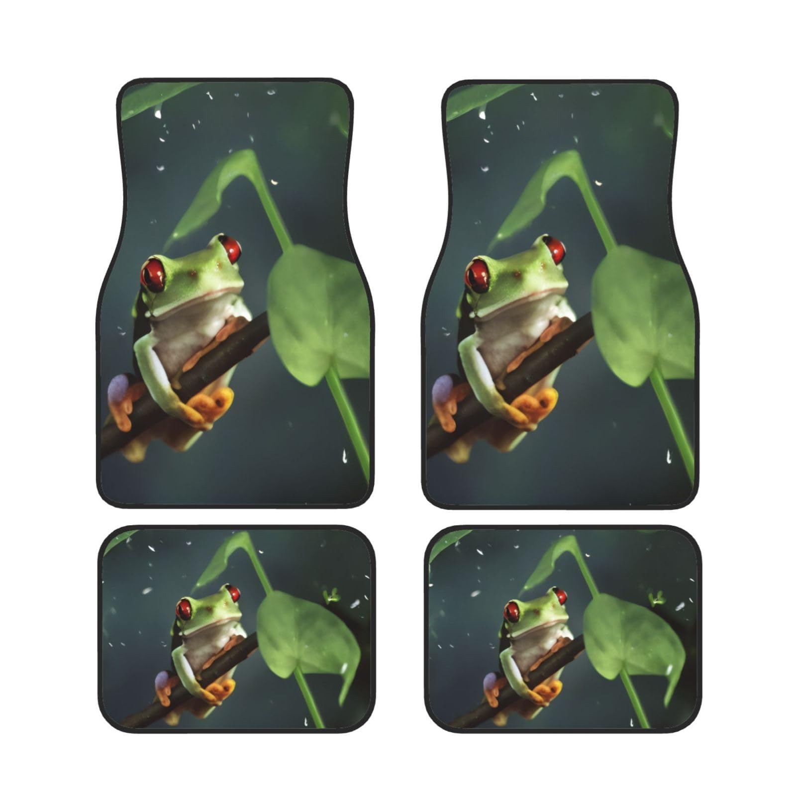 Peace Tree Frog Auto Fußmatten Set von 4 Stück, Universal Automotive Vorne Hinten Fußmatten - Wasserdicht Anti-Rutsch-Neopren Leicht zu Reinigen für PKW LKW SUV Peace Tree Frog Auto Fußmatten Set von 4 Stück, Universal Automotive Vorne Hinten Fußmatten - Wasserdicht Anti-Rutsch-Neopren Leicht zu Reinigen für PKW LKW SUV von KHDKLXOHZ