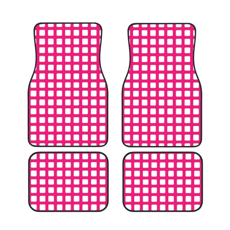 Plaid Auto Fußmatten Set von 4 Stück, Universal Automotive Vorne Hinten Fußmatten - Wasserdicht Anti-Rutsch-Neopren Leicht zu Reinigen für PKW LKW SUV von KHDKLXOHZ