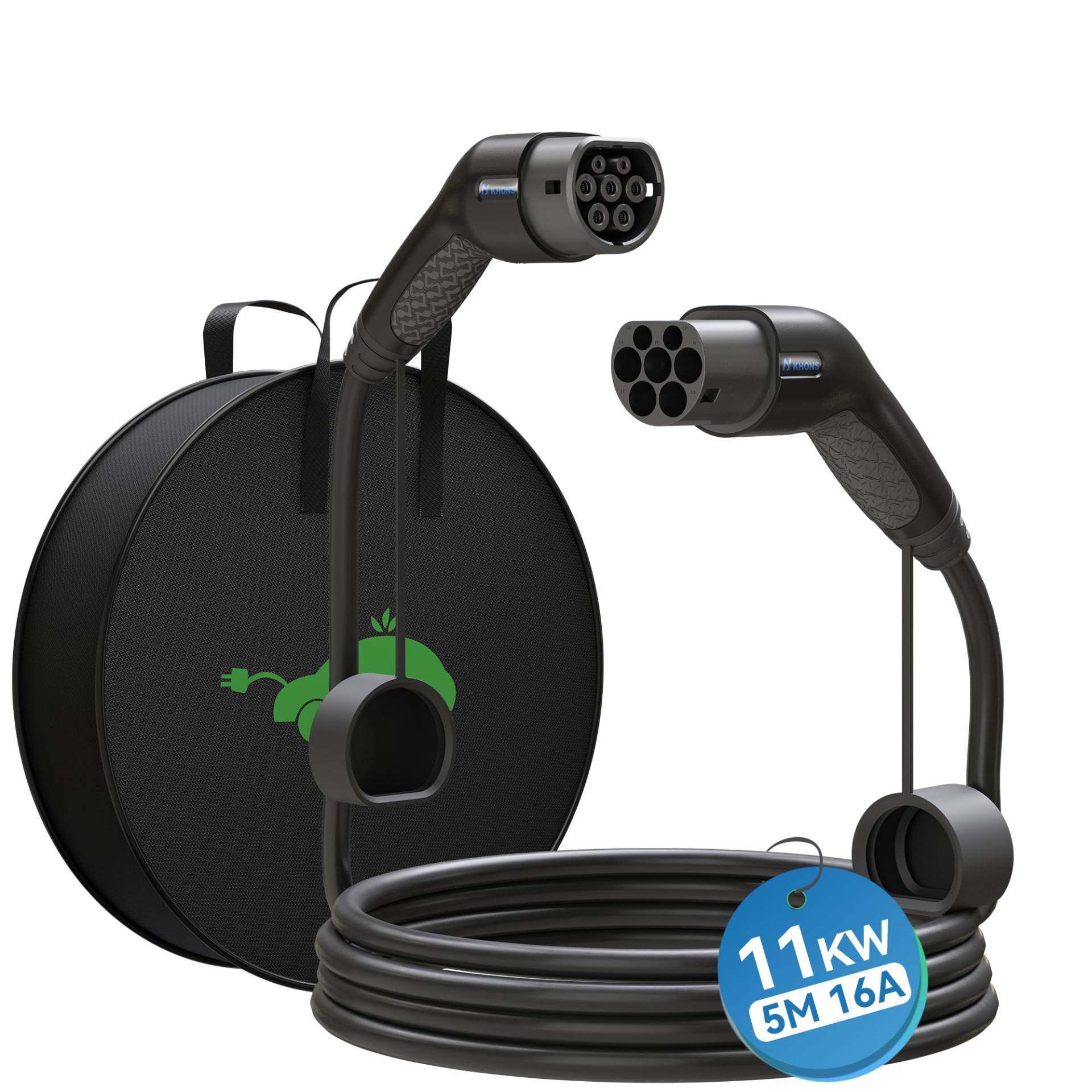 KHONS Typ 2 Ladekabel Mode 3 11kW 16A 3phasig 5m für Elektroauto/Hybrid EV Typ 2 auf Typ 2 IP65 kompatibel mit Allen Typ 2/CCS2 Modellen KHONS Typ 2 Ladekabel Mode 3 11kW 16A 3phasig 5m für Elektroauto/Hybrid EV Typ 2 auf Typ 2 IP65 kompatibel mit Allen Typ 2/CCS2 Modellen von KHONS