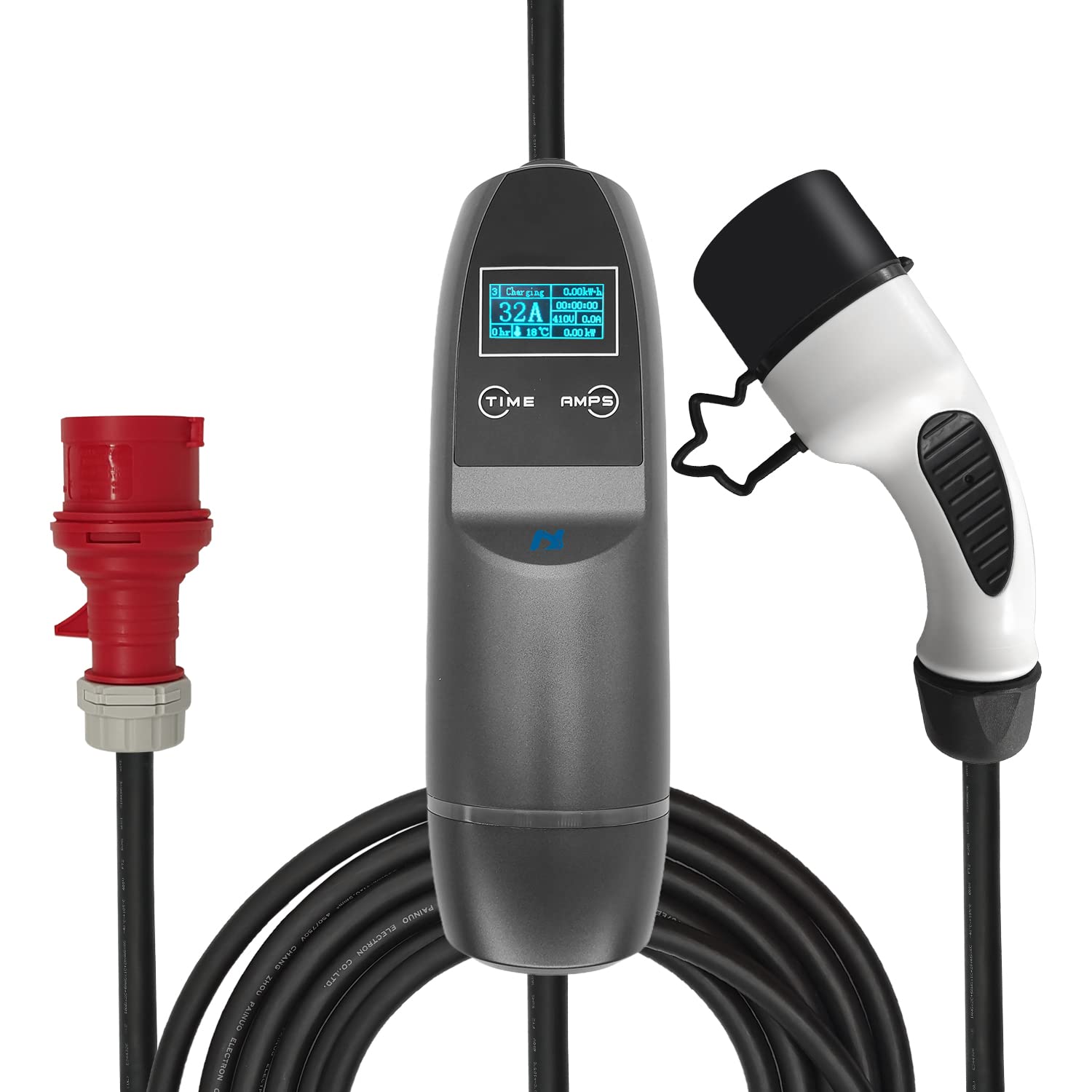 KHONS Type 2 Charging Cable with CEE Plug 22kW 6-32A 3 Phase 6M IP65 Waterproof Portable EV Charger and Adjustable Mobile Wallbox Charging Station for IEC 62196-2 with Carrying Bag KHONS Type 2 Charging Cable with CEE Plug 22kW 6-32A 3 Phase 6M IP65 Waterproof Portable EV Charger and Adjustable Mobile Wallbox Charging Station for IEC 62196-2 with Carrying Bag von KHONS