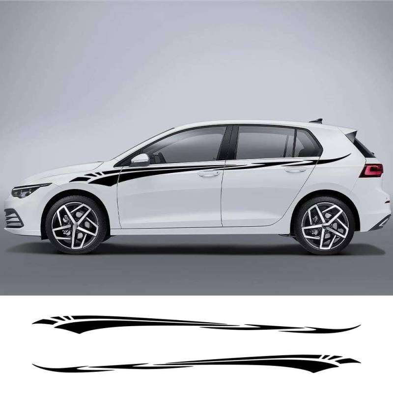 2 STÜCKE Auto Seitenstreifen Aufkleber, für VW Golf 8 7 5 4 6 GTI MK8 MK7 MK5 MK6 MK4 Cool Vinyl Film Aufkleber Auto Zubehör von KHPGQIAS