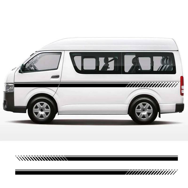 2 STÜCKE Auto Tür Taille Linie Seite Racing Streifen Dekoration Aufkleber Auto Karosserie Dekor Vinyl Film Aufkleber Zubehör, für Toyota Hiace von KHPGQIAS