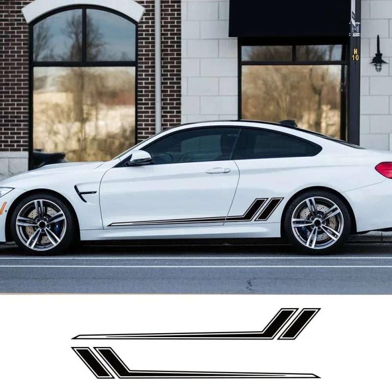 2 STÜCKE Autotür Seite SUV Aufkleber Vinyl Grafik Racing Doppel Langer Streifen Aufkleber Vinyl Auto Styling Auto Zubehör, für alle Autos von KHPGQIAS