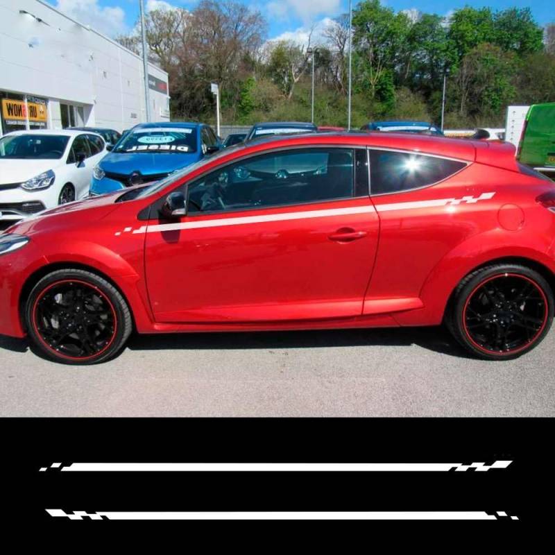 2 STÜCKE Autotür Seitenschweller Gitter Vinyl Aufkleber, für Renault Megane 2 3 4 RS Grandtourer GT Trophy Auto Body Decor Zubehör von KHPGQIAS