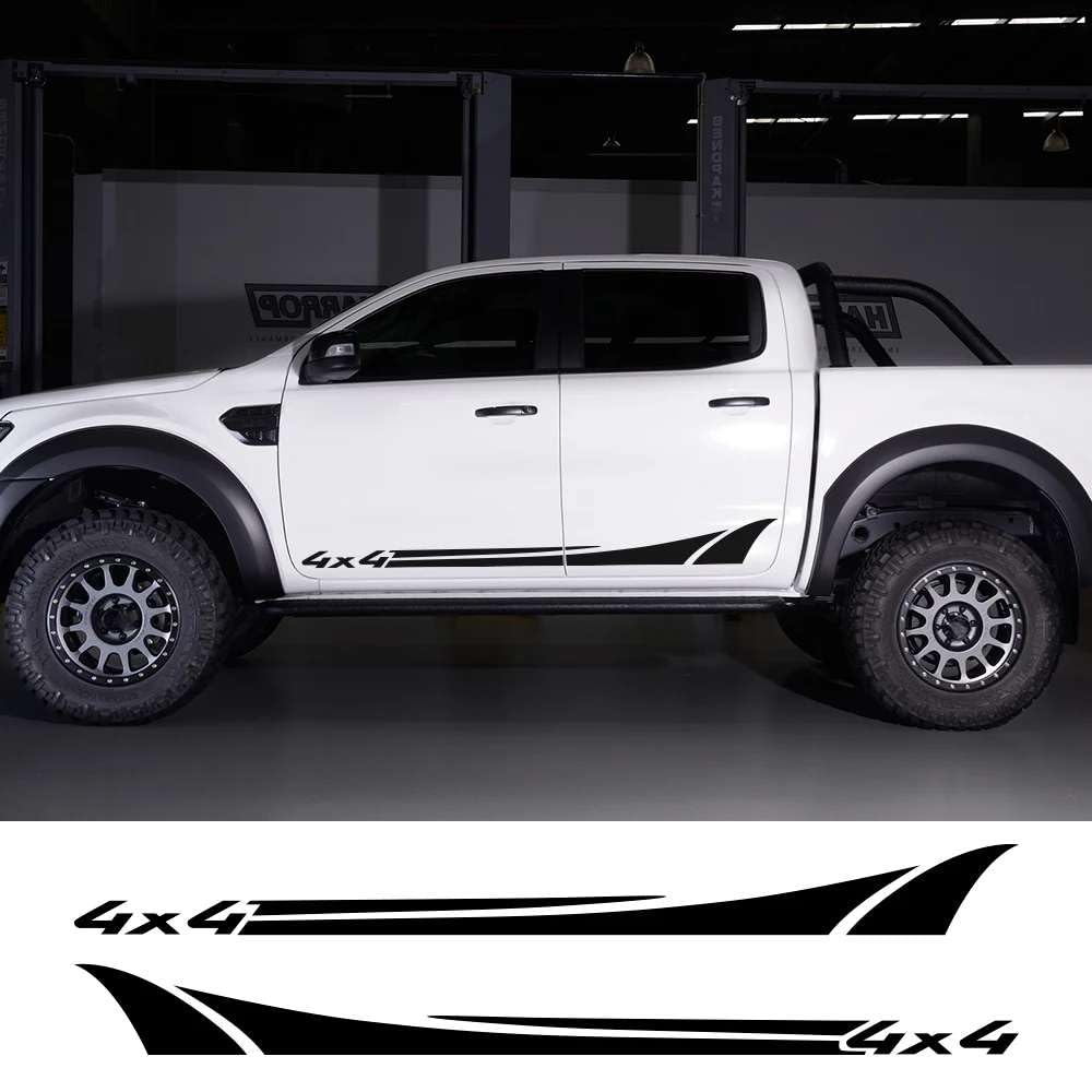 2 STÜCKE Universal Pickup Türschürze 4x4 Styling Aufkleber, für Ford Ranger Raptor Isuzu DMA Nissan NAVARA Toyota Hilux Autozubehör 2 STÜCKE Universal Pickup Türschürze 4x4 Styling Aufkleber, für Ford Ranger Raptor Isuzu DMA Nissan NAVARA Toyota Hilux Autozubehör von KHPGQIAS