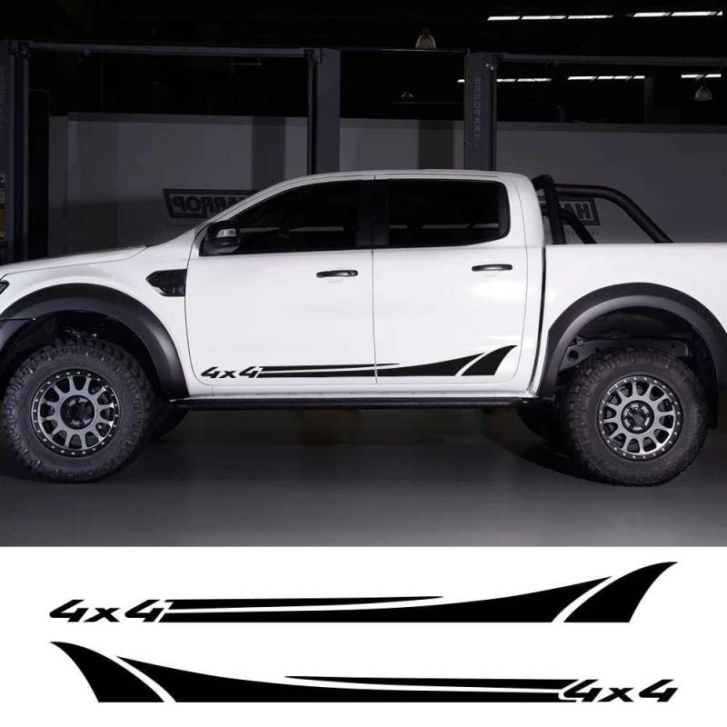 2 STÜCKE Universal Pickup Türschürze 4x4 Styling Aufkleber, für Ford Ranger Raptor Isuzu DMA Nissan NAVARA Toyota Hilux Autozubehör von KHPGQIAS