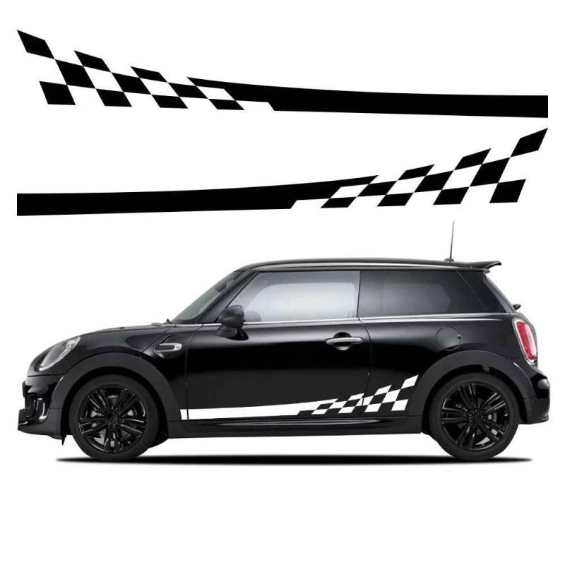 2 Stücke Auto Seitentür Karierte Aufkleber Aufkleber Trim für Mini Cooper S JCW R55 R56 R60 R61 F54 F55 F56 F60 Countryman Dekoration von KHPGQIAS