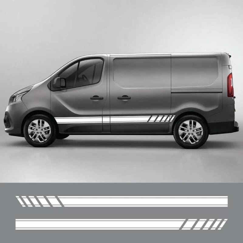 2PCS Auto Tür Aufkleber, für Renault Trafic 3 2, für Talento, für Nissan NV300 Vauxhall Vivaro Camper Van Vinyl Film Aufkleber Zubehör von KHPGQIAS
