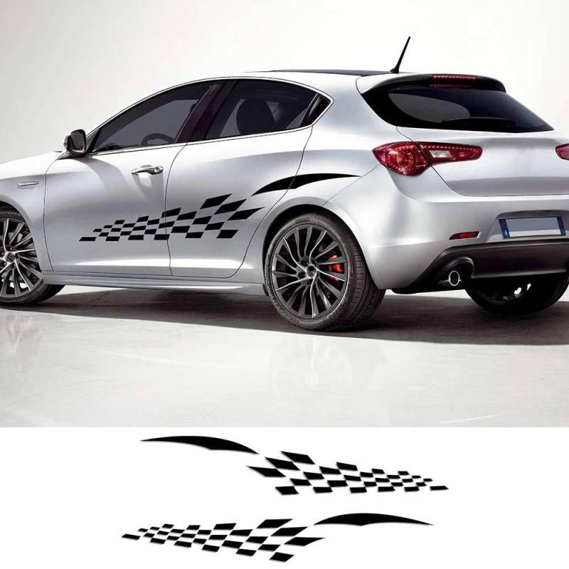 2PCS Auto Tür Seite Aufkleber Racing Sport Styling Streifen Grafik Automobil Vinyl Film Dekor Aufkleber Auto SUV Tuning Zubehör von KHPGQIAS