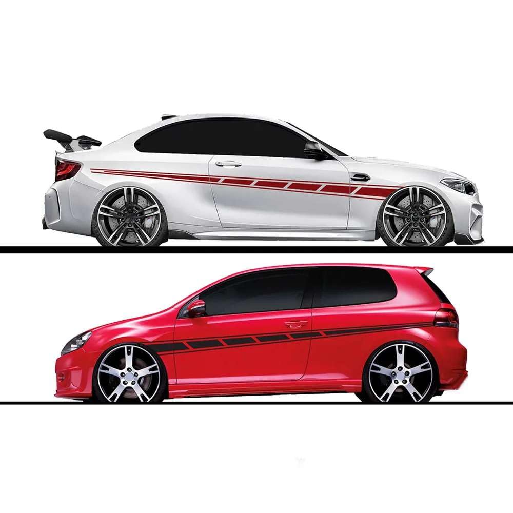 2pcs/Lot 300x14cm Beide Seiten Aufkleber Tuning Stil Seitenstreifen Stoßstange Car Wrap Vinyl Film Automobiles Produkte Autozubehör 2pcs/Lot 300x14cm Beide Seiten Aufkleber Tuning Stil Seitenstreifen Stoßstange Car Wrap Vinyl Film Automobiles Produkte Autozubehör von KHPGQIAS