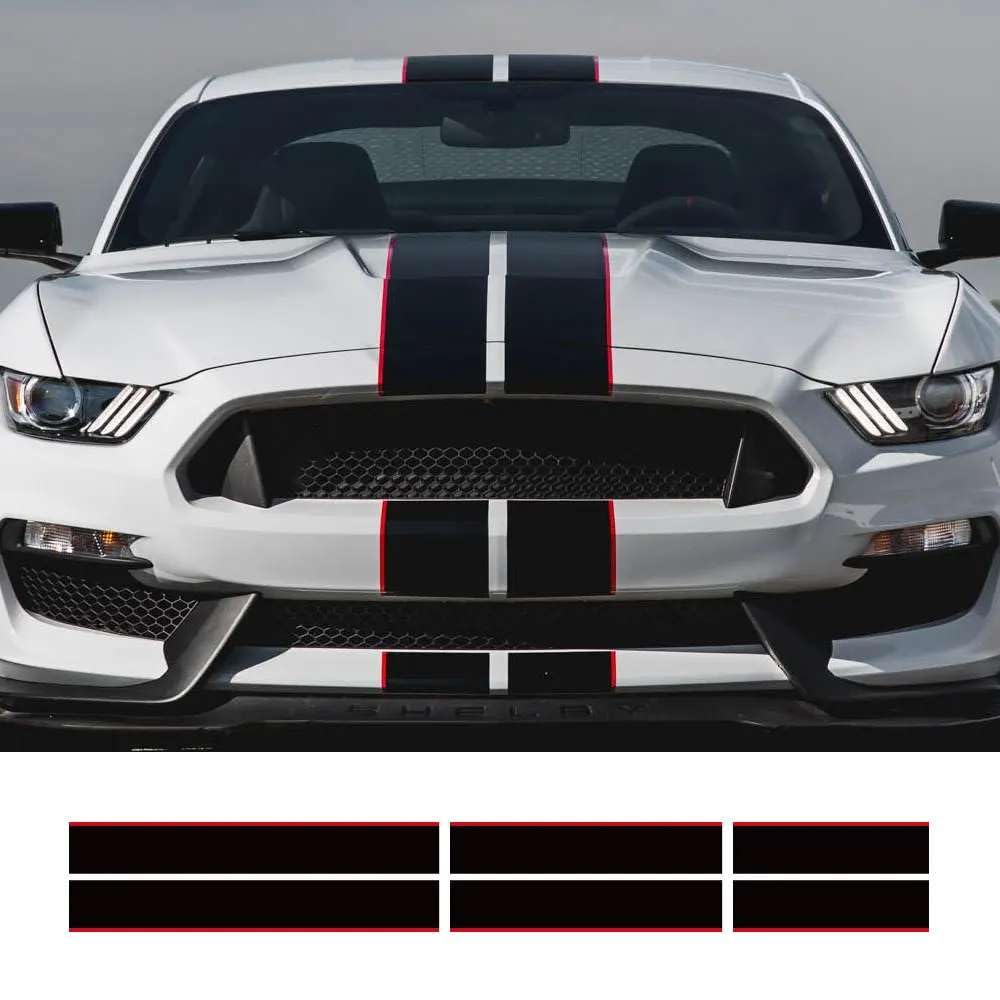 3Pcs Auto Aufkleber, für Ford Mustang GT500 GT350 GT Grafik Streifen Kit Vinyl Tuning Abdeckung Auto Motorhaube Bonent Dach Heck Dekor Aufkleber 3Pcs Auto Aufkleber, für Ford Mustang GT500 GT350 GT Grafik Streifen Kit Vinyl Tuning Abdeckung Auto Motorhaube Bonent Dach Heck Dekor Aufkleber von KHPGQIAS