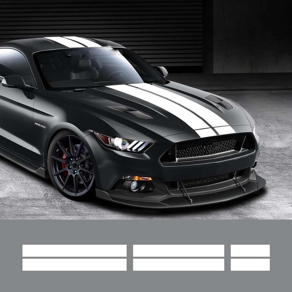3Pcs Auto Aufkleber Auto Motorhaube Bonent Dach Heck Dekor Aufkleber Grafik Streifen Kit Vinyl Tuning Abdeckung, für Ford Mustang GT500 GT350 GT 3Pcs Auto Aufkleber Auto Motorhaube Bonent Dach Heck Dekor Aufkleber Grafik Streifen Kit Vinyl Tuning Abdeckung, für Ford Mustang GT500 GT350 GT von KHPGQIAS