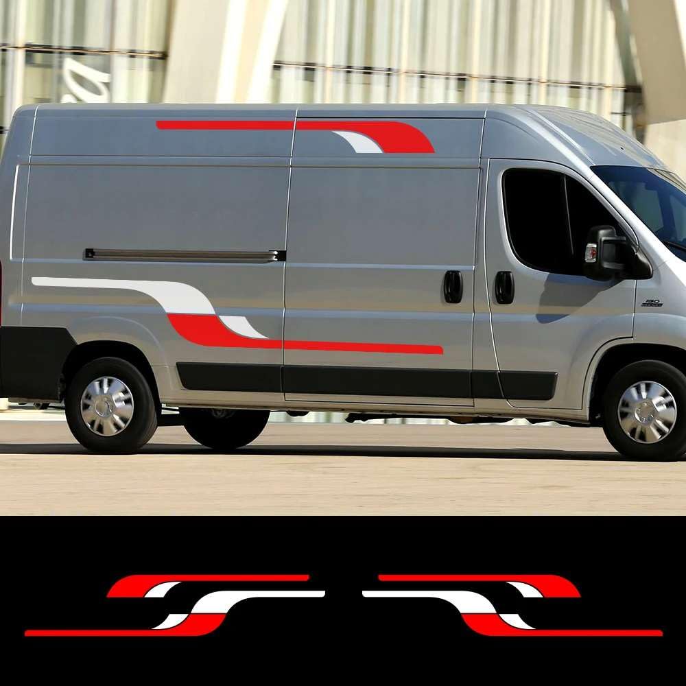 4 STÜCKE Auto Lange Seite Aufkleber Grafik Camper Van Auto Racing Aufkleber, für Ducato Vinyl Film Zubehör DIY Dekoration 4 STÜCKE Auto Lange Seite Aufkleber Grafik Camper Van Auto Racing Aufkleber, für Ducato Vinyl Film Zubehör DIY Dekoration von KHPGQIAS