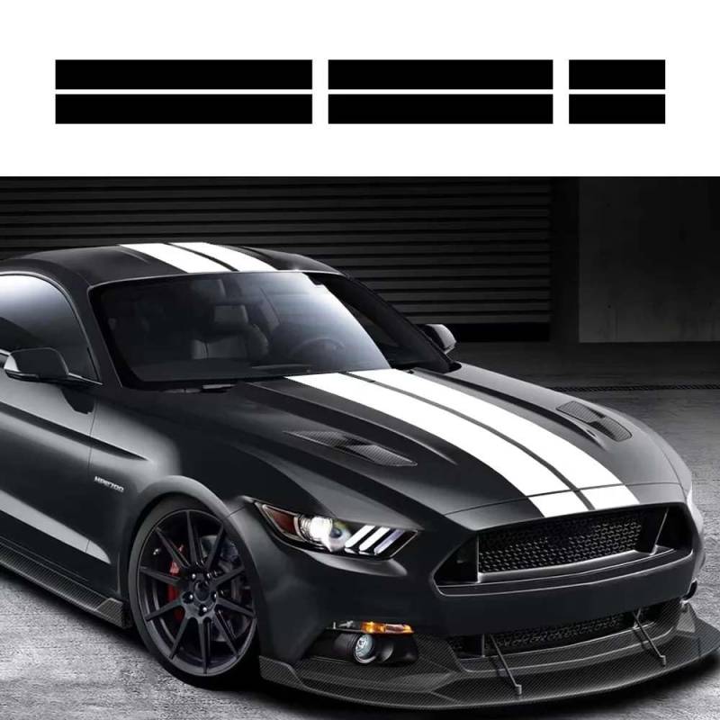 Auto Aufkleber Auto Motorhaube Bonent Dach Heck Dekor Aufkleber Grafik Streifen Kit Vinyl Tuning Abdeckung, für Ford Mustang GT500 GT350 GT von KHPGQIAS