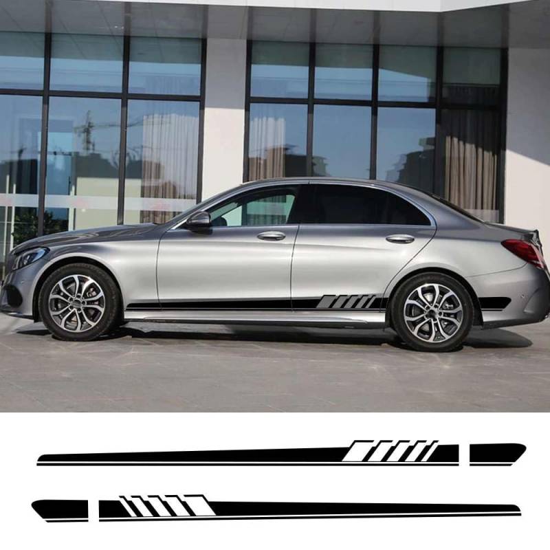 Auto Aufkleber Auto Seitenstreifen DIY Aufkleber, für Mercedes Benz W205 W204 W203 C Klasse C180 C200 C300 C63 Coupe C43 Autozubehör von KHPGQIAS