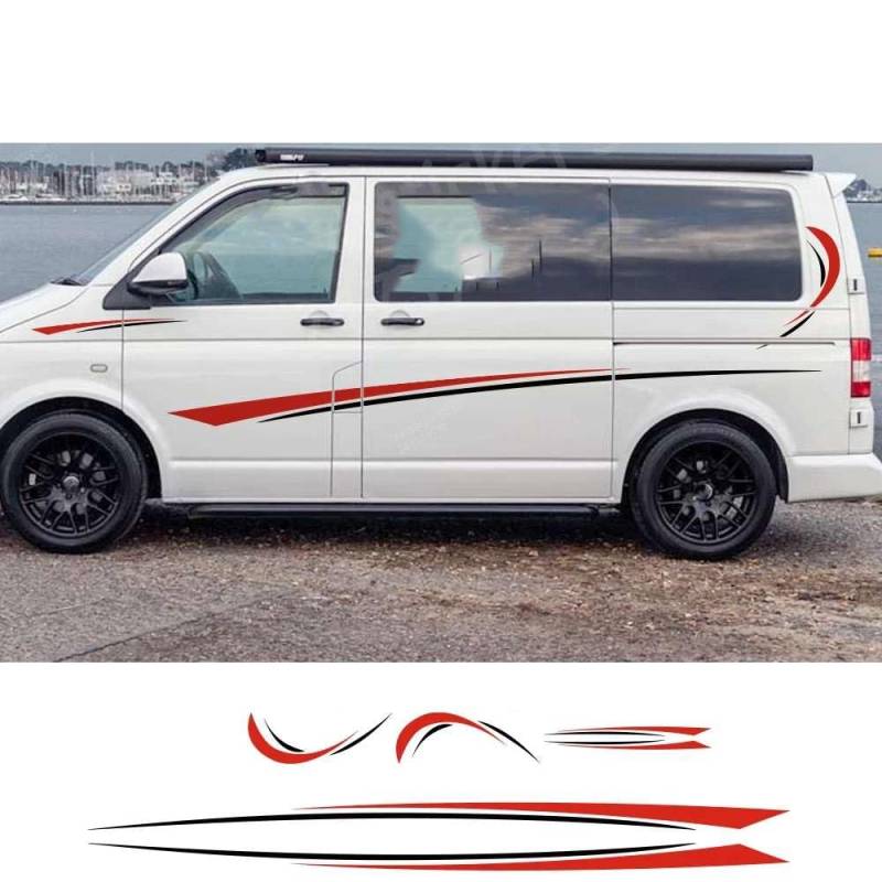 Auto Karosserie Seite Aufkleber Grafik Streifen Aufkleber, für Camper Van Wohnmobil Wohnmobil Minivan Cargo Panel Kofferraum Bus Auto para Zubehör von KHPGQIAS