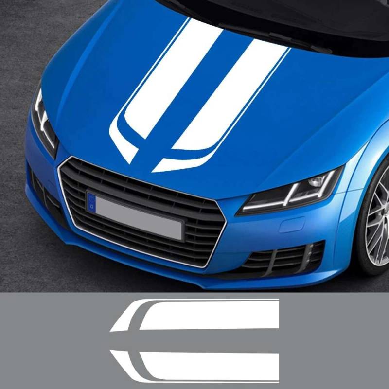 Auto Motorhaube Abdeckung Aufkleber Stilvolle Streifen Vinyl Grafik Aufkleber, für Audi, für BMW, für Honda, für Nissan, für Kia, für VW, für Ford Auto Tuning Zubehör von KHPGQIAS