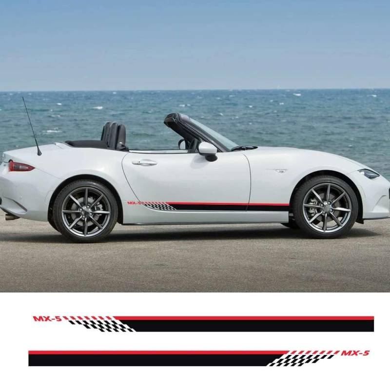Auto Seite Streifen Aufkleber, für Mazda MX5 Vinyl Film Auto Sport Styling Aufkleber Dekoration DIY Tuning Zubehör von KHPGQIAS