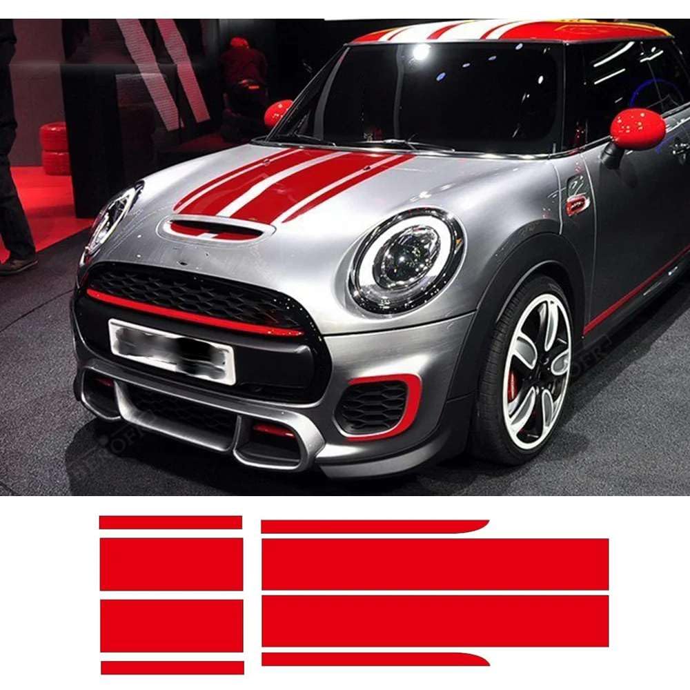 Auto Styling Front Motorhaube & Heck Streifen Motorhaube Kofferraum Motorabdeckung Aufkleber Auto Aufkleber, für MINI John Cooper Works F56 JCW Auto Styling Front Motorhaube & Heck Streifen Motorhaube Kofferraum Motorabdeckung Aufkleber Auto Aufkleber, für MINI John Cooper Works F56 JCW von KHPGQIAS
