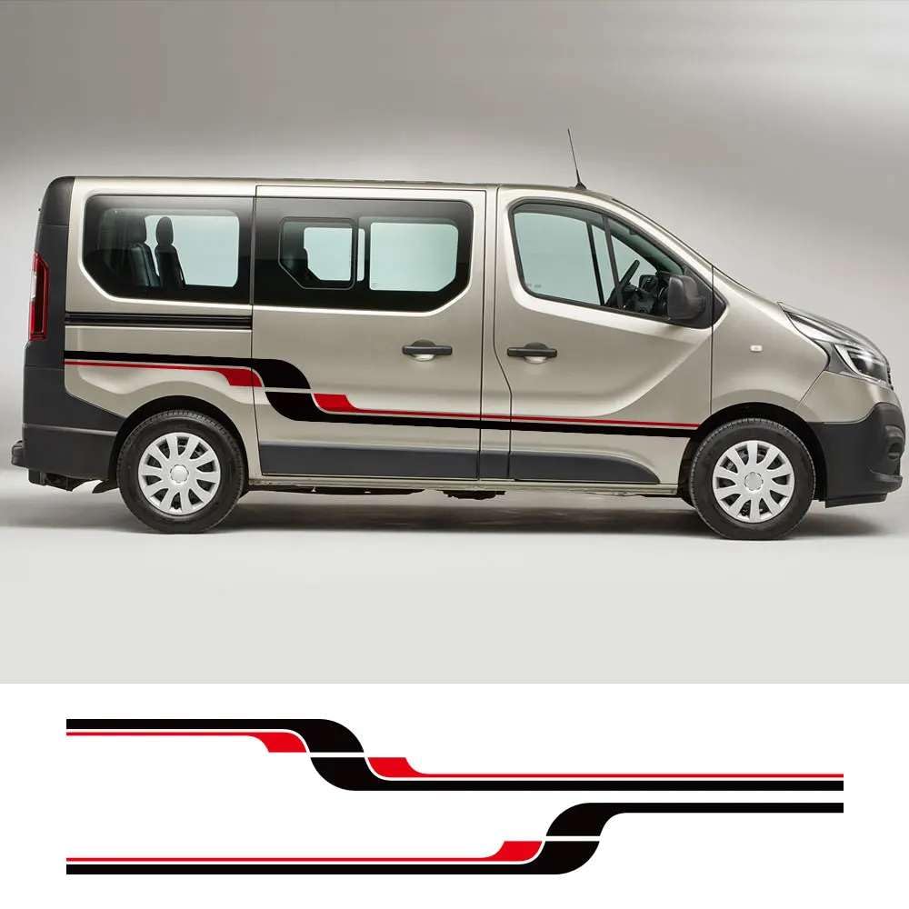 Auto Tür Aufkleber, für Renault Trafic 3 2 MK1 MK2 MK3 Tuning Zubehör Camper Van Seitenstreifen Grafik Vinyl Film Aufkleber Auto Tür Aufkleber, für Renault Trafic 3 2 MK1 MK2 MK3 Tuning Zubehör Camper Van Seitenstreifen Grafik Vinyl Film Aufkleber von KHPGQIAS
