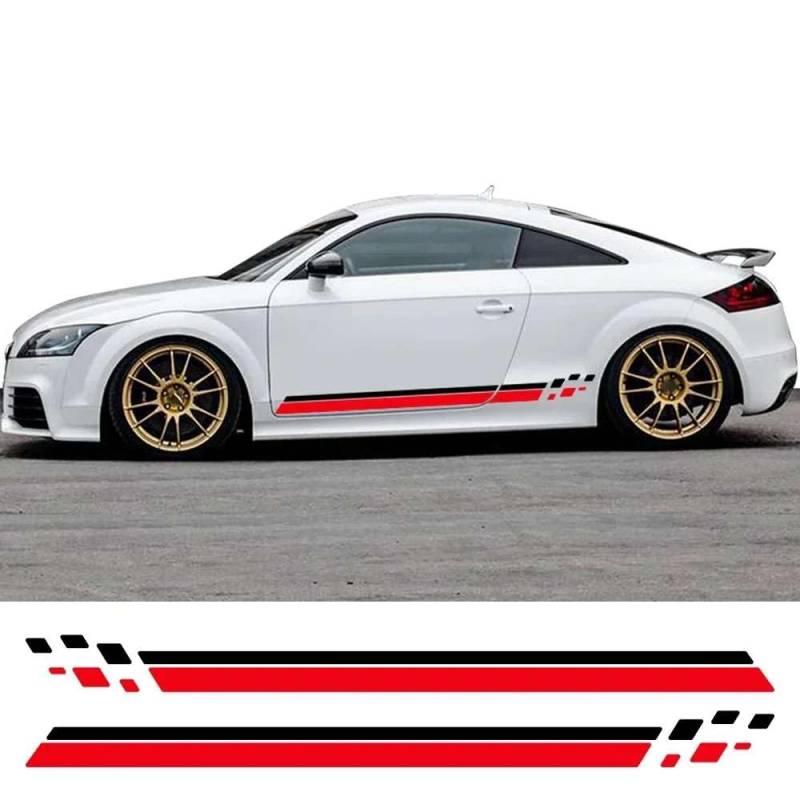 Auto Tür Aufkleber Kreative Seitenschweller Vinyl Aufkleber Verkleidungen Auto Zubehör, für Audi TT 8N MK1 MK2 8J Coupe MK3 8S Roadster TFSI von KHPGQIAS