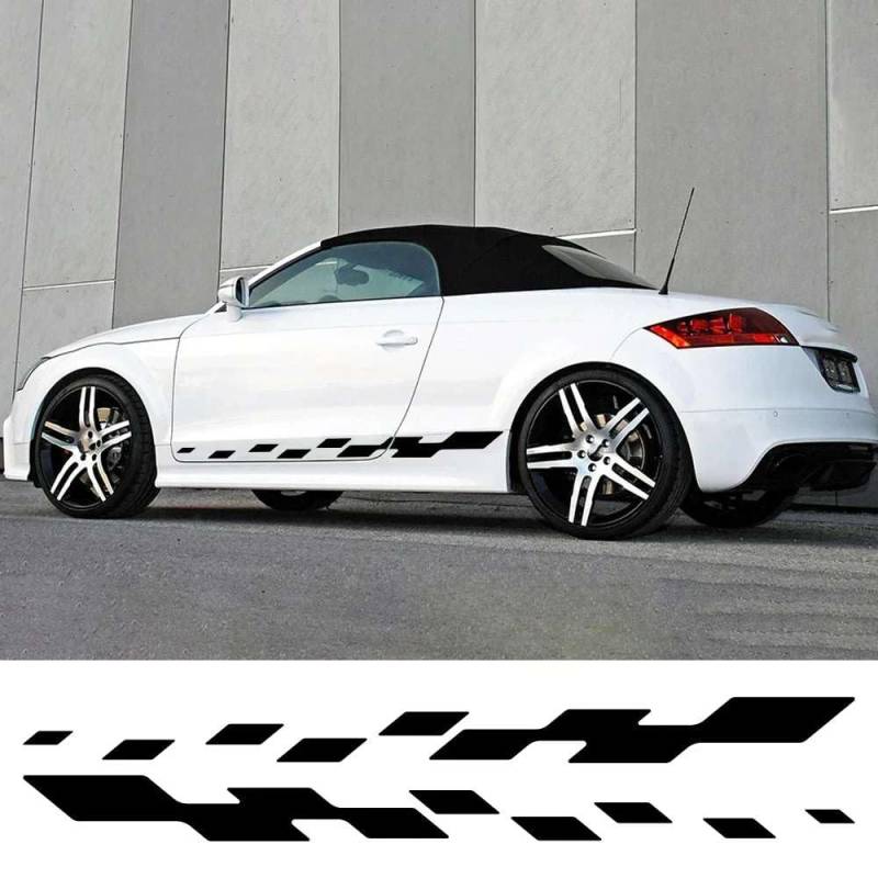 Auto Tür Aufkleber Racing Streifen Quadratische Verkleidungen Vinyl Aufkleber Außenzubehör, für Audi TT 8N MK1 MK2 8J Coupe MK3 8S Roadster von KHPGQIAS