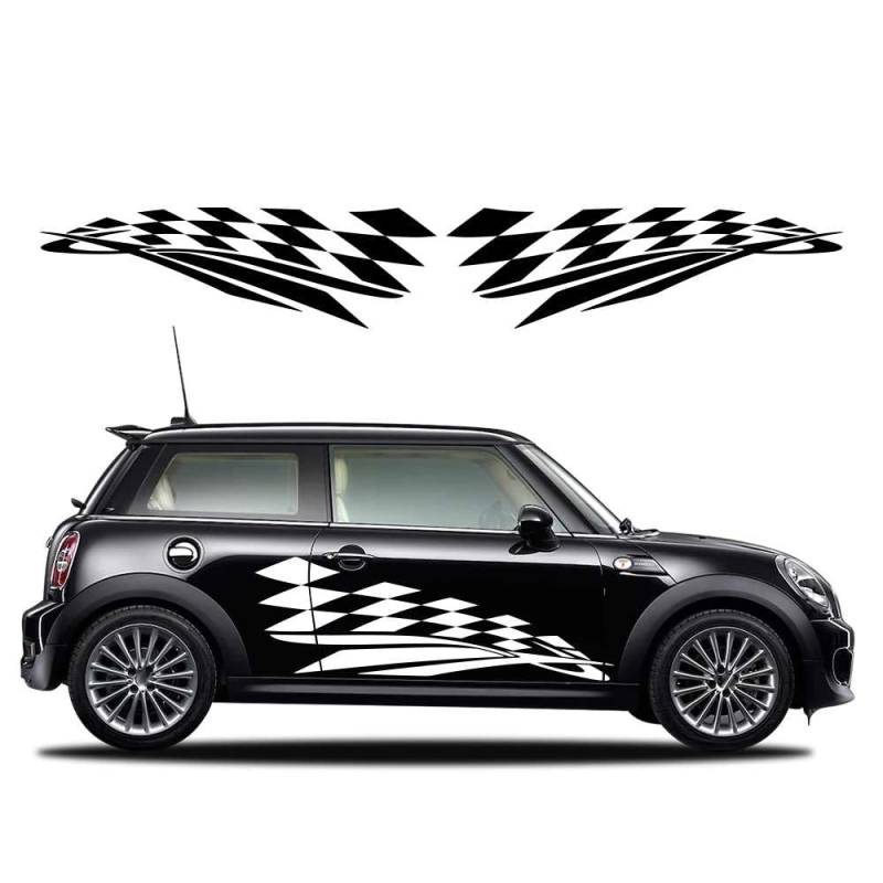 Auto Tür Seite Aufkleber Dekor Aufkleber Auto Racing Sport Zubehör Universal, für MINI Cooper S R55 R56 R60 F55 F56 F60 F54 R61 von KHPGQIAS