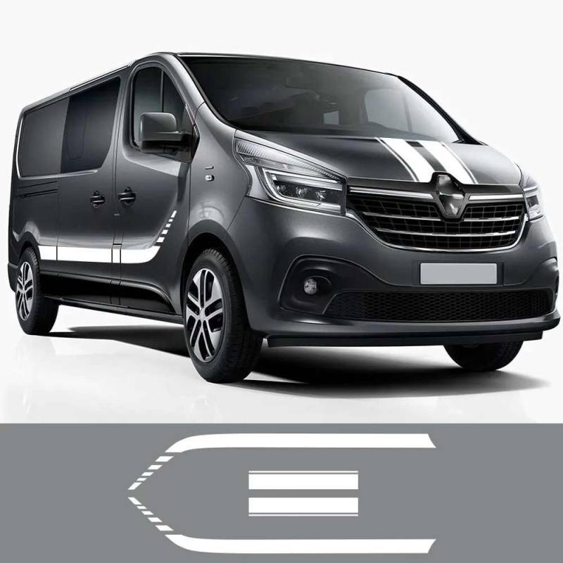 Auto Tür Seite Grafik Aufkleber Vinyl Film Motorhaube Motorhaube Aufkleber Tuning Zubehör, für Renault Trafic 2 3 MK3 MK2 Camper Van von KHPGQIAS