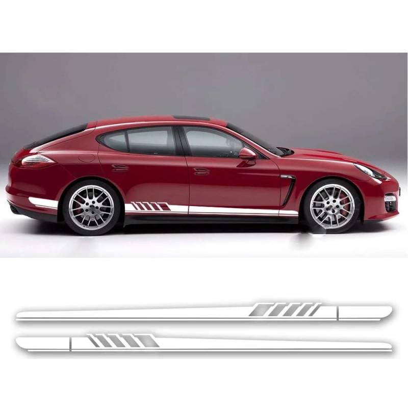 Tür Seitenstreifen Rock Aufkleber Vinyl Aufkleber, für Porsche Cayenne 958 955 957 GTS Panamera 971 970 Taycan Zubehör 2 Stück von KHPGQIAS