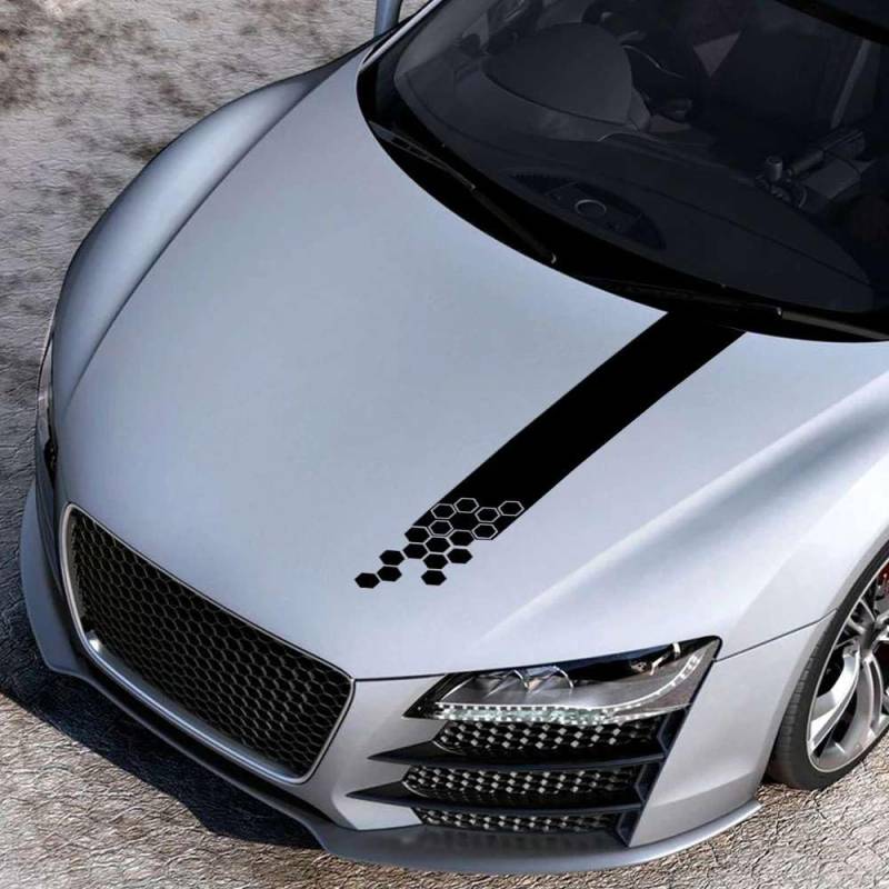 Wabe Auto Motorhaube Motorhaube Aufkleber Racing Style Vinyl Aufkleber, für Audi, für Volvo, für Tesla, für BMW, für Vw, für Smart, für Seat Auto Zubehör von KHPGQIAS
