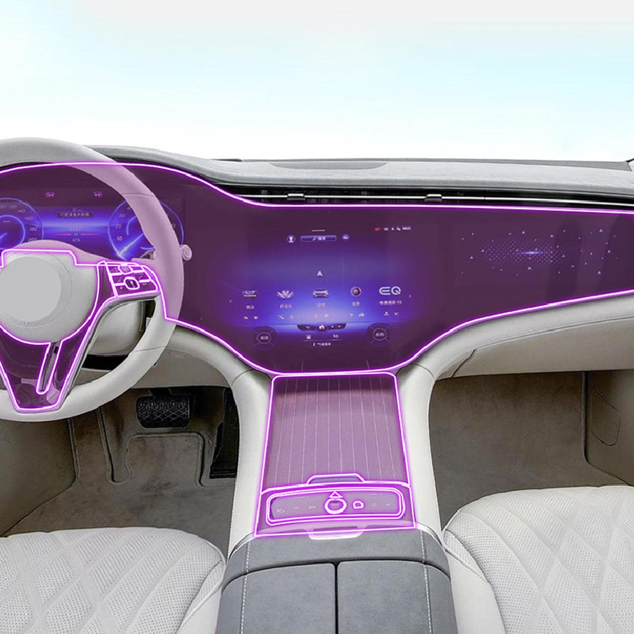 KHXJYC Autonavigation GPS-Bildschirm Innenraumschutzfolie Mittelkonsole Instrumententafel TPU Transparente Folie Zubehör,Für Mercedes Benz EQS EQE 2021-2023 KHXJYC Autonavigation GPS-Bildschirm Innenraumschutzfolie Mittelkonsole Instrumententafel TPU Transparente Folie Zubehör,Für Mercedes Benz EQS EQE 2021-2023 von KHXJYC