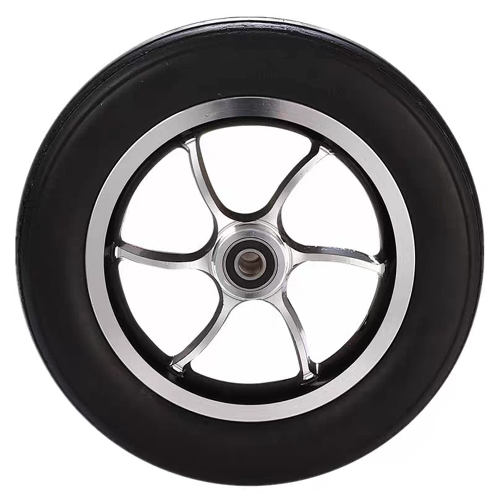 10-Zoll-Ersatzrad für elektrische Rollstühle, Vollradteil für Rollstühle, Aluminiumnabe, Lager 1,2 cm, Schwarz, 1 Stück 10-Zoll-Ersatzrad für elektrische Rollstühle, Vollradteil für Rollstühle, Aluminiumnabe, Lager 1,2 cm, Schwarz, 1 Stück von KHYTEBV