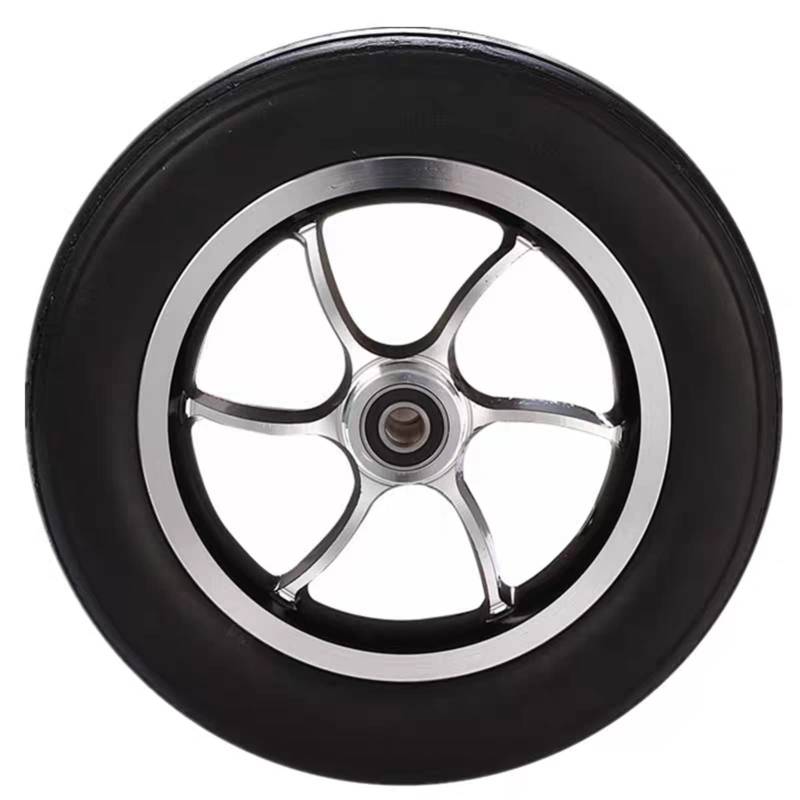 10-Zoll-Ersatzrad für elektrische Rollstühle, Vollradteil für Rollstühle, Aluminiumnabe, Lager 1,2 cm, Schwarz, 1 Stück von KHYTEBV