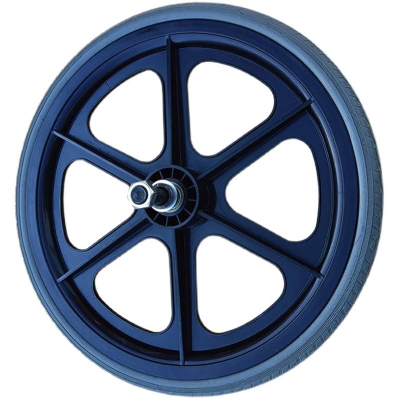 16 x 1-3/16 Zoll Ersatz-Hinterrad für Rollstühle, Hinterrad für Rollstühle, Vollpolyurethan-Reifen mit Schraubstange, Grau von KHYTEBV