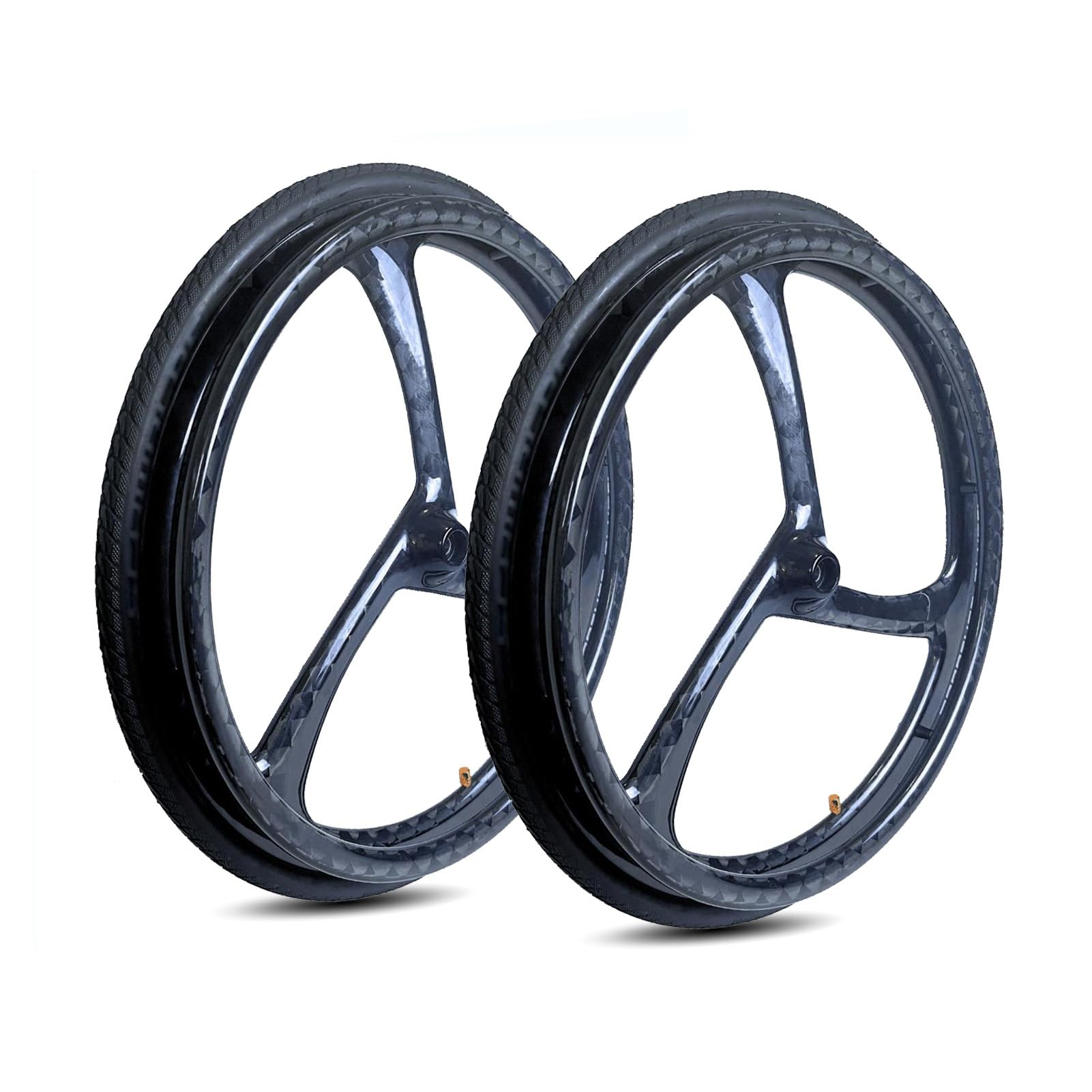 2 Stück 24-Zoll-Ersatz-Hinterräder für Sportrollstühle, Kohlefaserräder, 24 × 1 pneumatische Gummireifen, 12,7-mm-Lager 2 Stück 24-Zoll-Ersatz-Hinterräder für Sportrollstühle, Kohlefaserräder, 24 × 1 pneumatische Gummireifen, 12,7-mm-Lager von KHYTEBV