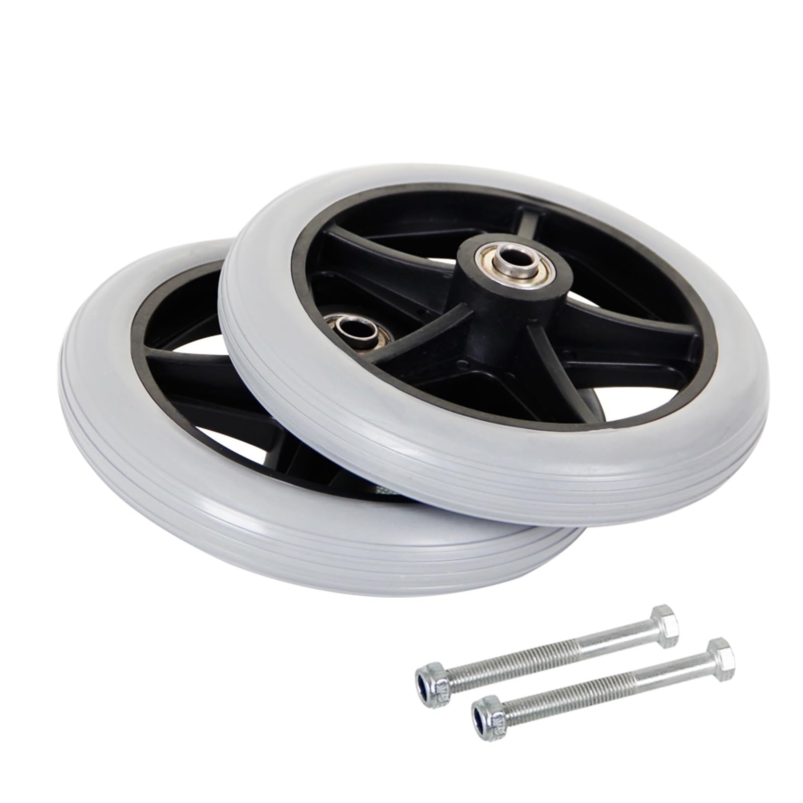 2 Stück 8-Zoll-Ersatzrollstuhlräder für Gehhilfen - umweltfreundliches PVC-Material, verschleißfeste PU-Reifen, rutschfeste und widerstandsfähige ABS-Räder 2 Stück 8-Zoll-Ersatzrollstuhlräder für Gehhilfen - umweltfreundliches PVC-Material, verschleißfeste PU-Reifen, rutschfeste und widerstandsfähige ABS-Räder von KHYTEBV