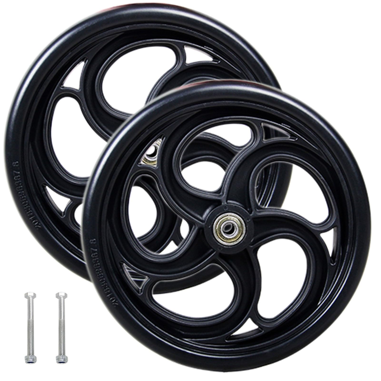 2 Stück Rollstuhlrollen, Ersatz-Vorderräder 5/6/8 Zoll, Vollreifen mit 8-mm-Lagern für manuelle Rollstühle 2 Stück Rollstuhlrollen, Ersatz-Vorderräder 5/6/8 Zoll, Vollreifen mit 8-mm-Lagern für manuelle Rollstühle von KHYTEBV