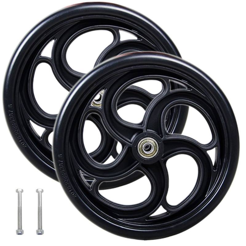 2 Stück Rollstuhlrollen, Ersatz-Vorderräder 5/6/8 Zoll, Vollreifen mit 8-mm-Lagern für manuelle Rollstühle von KHYTEBV