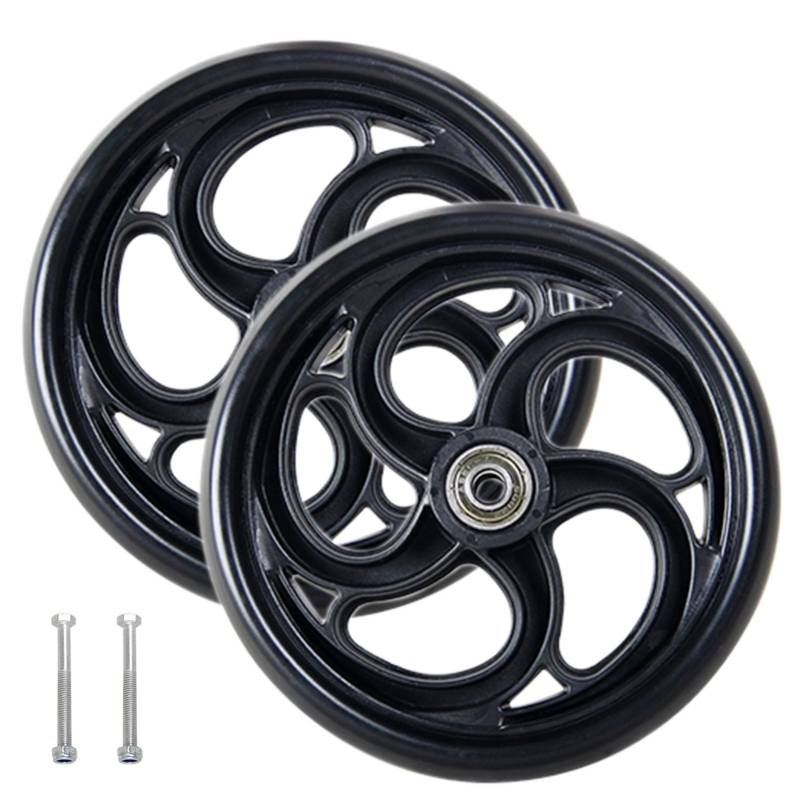 2 Stück Rollstuhlrollen, Ersatz-Vorderräder 5/6/8 Zoll, Vollreifen mit 8-mm-Lagern für manuelle Rollstühle von KHYTEBV