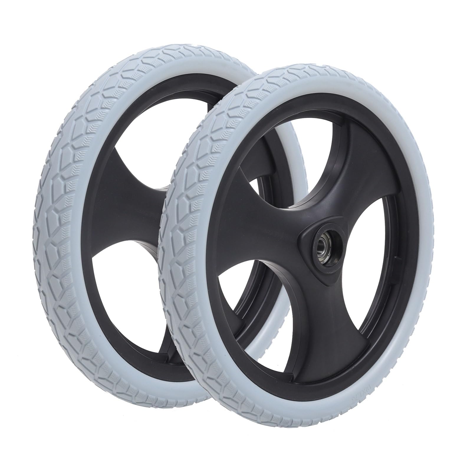 2-teiliger Ersatz für das Hinterrad des Rollstuhls, 16-Zoll-Vollreifen für Rollatoren, ABS-Radnabe, nicht aufblasbar 2-teiliger Ersatz für das Hinterrad des Rollstuhls, 16-Zoll-Vollreifen für Rollatoren, ABS-Radnabe, nicht aufblasbar von KHYTEBV
