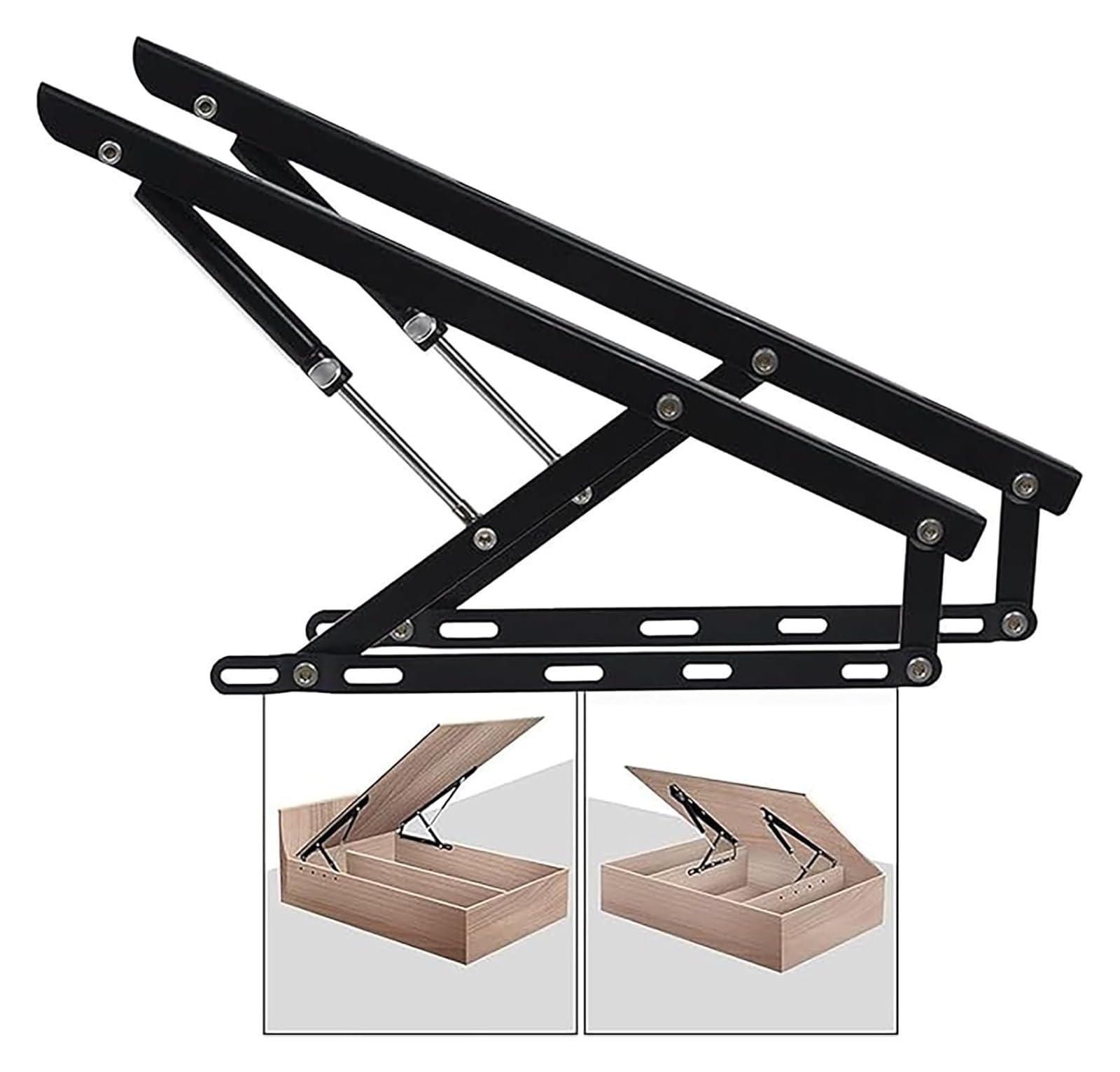 2-teiliges Hubmechanismus-Kit für Stauraumbetten, modernes, einfaches Tatami-Bett, Gasdruckfeder-Set, strapazierfähig, für Boxbett, Sofa, Stauraum, platzsparend, DIY P 2-teiliges Hubmechanismus-Kit für Stauraumbetten, modernes, einfaches Tatami-Bett, Gasdruckfeder-Set, strapazierfähig, für Boxbett, Sofa, Stauraum, platzsparend, DIY P von KHYTEBV
