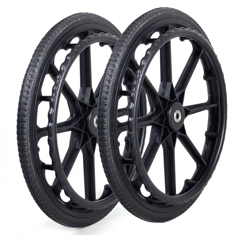 20-Zoll-Hinterräder für manuelle Rollstühle, Hinterradersatz für Rollstühle, für ältere Menschen, Behinderte, mit Lager und Greifreifen, festes Polyurethan von KHYTEBV