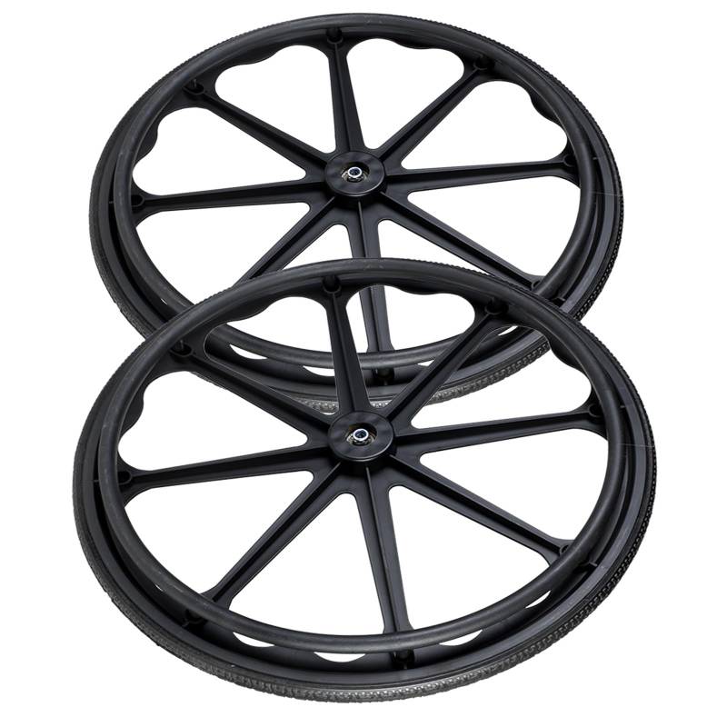 22 × 1 3/8 Hinterradersatz für manuellen Rollstuhl, pannensicheres Hinterrad mit Vollreifen für Rollstühle, mit Lagern und Handrad, zum Gehen von KHYTEBV