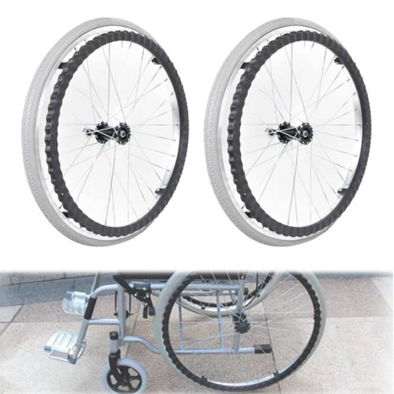 24-Zoll-Hinterrad für manuelle Rollstühle, Ersatzteile für Rollstuhlräder, Vollreifen ohne Luft, 24 x 1 3/8 Zubehör für Hinterräder von Rollstühlen von KHYTEBV