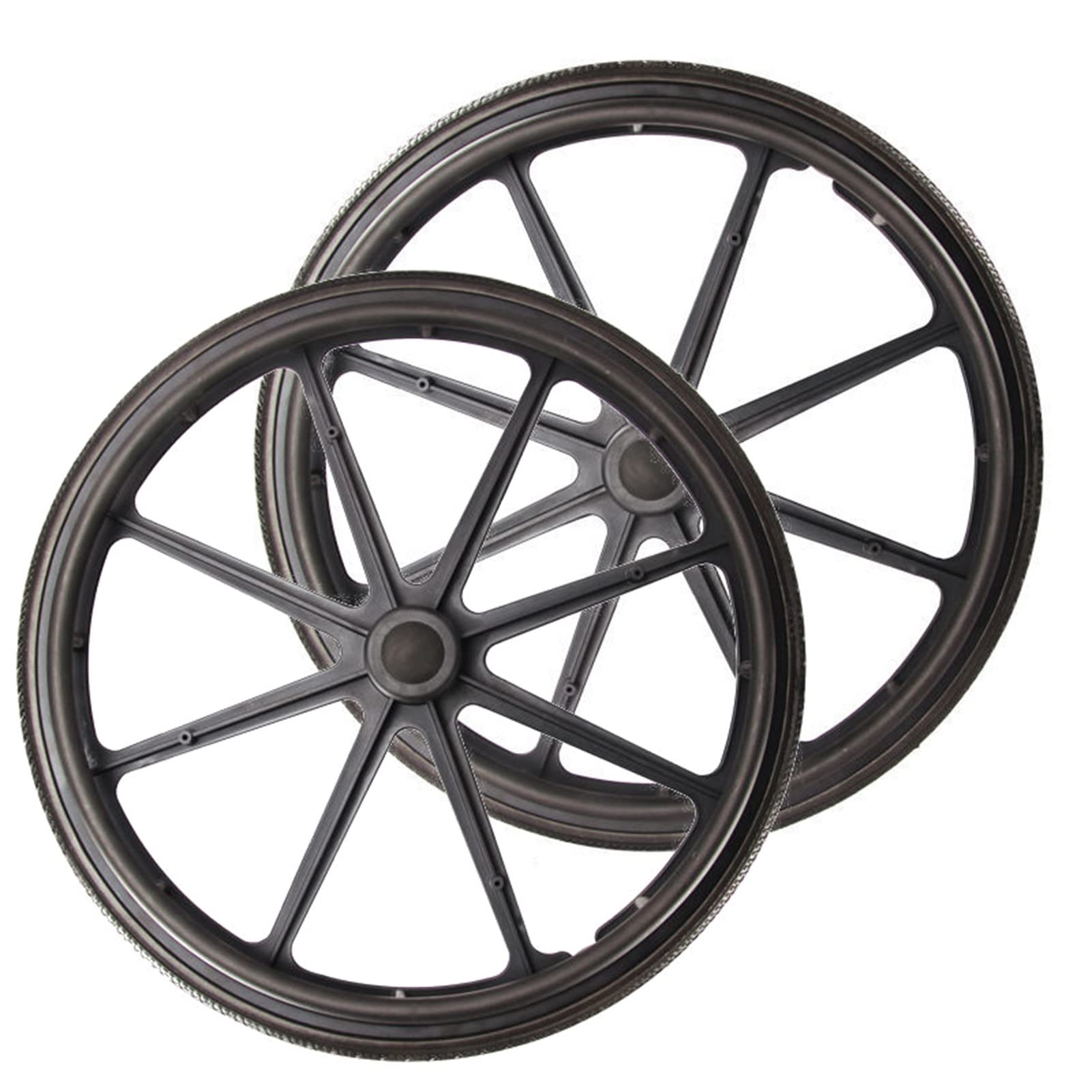 24-Zoll-Hinterräder für Rollstühle, Lenkrollen-Ersatzteile für Rollstühle, verschleißfeste Räder aus massivem Nylon, große Lenkrollen, Schwarz, 2er-Pack 24-Zoll-Hinterräder für Rollstühle, Lenkrollen-Ersatzteile für Rollstühle, verschleißfeste Räder aus massivem Nylon, große Lenkrollen, Schwarz, 2er-Pack von KHYTEBV