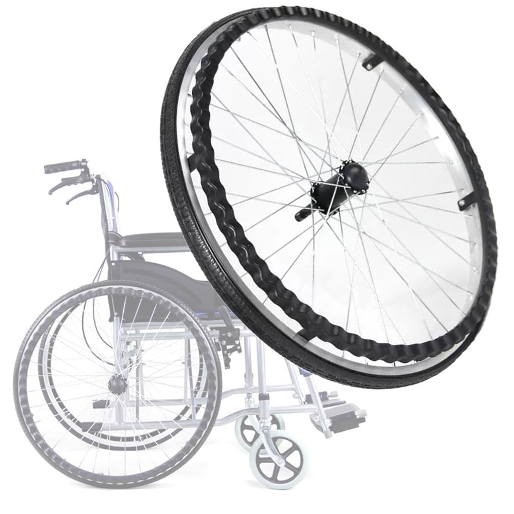 24-Zoll-Rollstuhl-Ersatzräder, Lenkrollen-Hinterradbaugruppe für Rollstühle, Anti-Rutsch-Vollreifen, Hinterradersatz für manuelle Räder 24-Zoll-Rollstuhl-Ersatzräder, Lenkrollen-Hinterradbaugruppe für Rollstühle, Anti-Rutsch-Vollreifen, Hinterradersatz für manuelle Räder von KHYTEBV