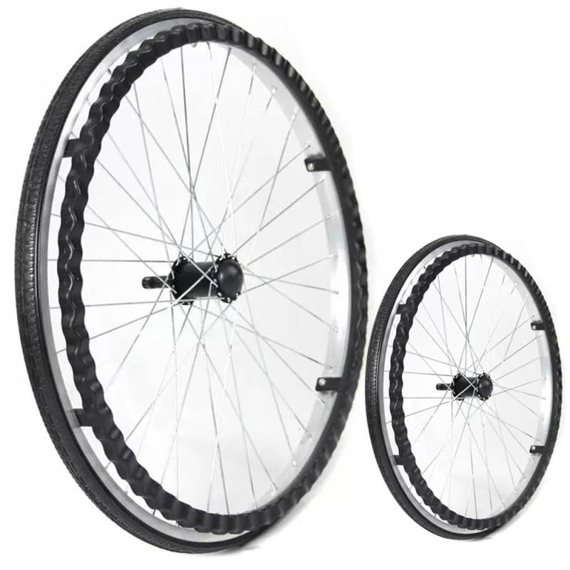 2er-Set Hinterräder für Rollstühle, Radersatz für manuelle Rollstühle, 24" x 1 3/8" Rollstuhlradbaugruppe, Vollpolyurethanreifen von KHYTEBV