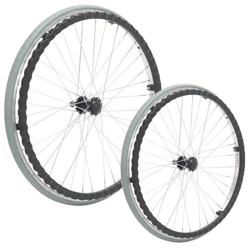 2er-Set Rollstuhl-Hinterradzubehör, 24-Zoll-Hinterräder für Rollstühle, Vollgummireifen aus Polyurethan, Anti-Rutsch-Lenkräder für Rollstühle von KHYTEBV